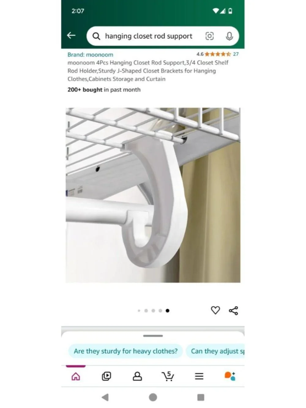 4 closet rod hanging shelf support j shaped brackets cabinets & storage